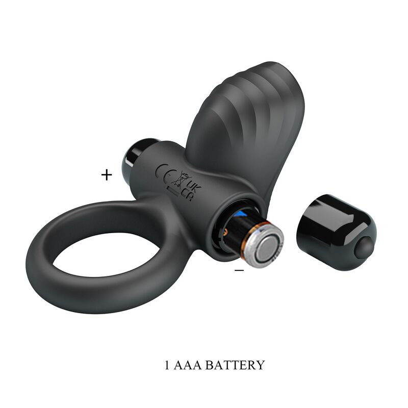 Anello vibrante per pene Adrien 10 funzioni nero di Pretty Love, immagine 9