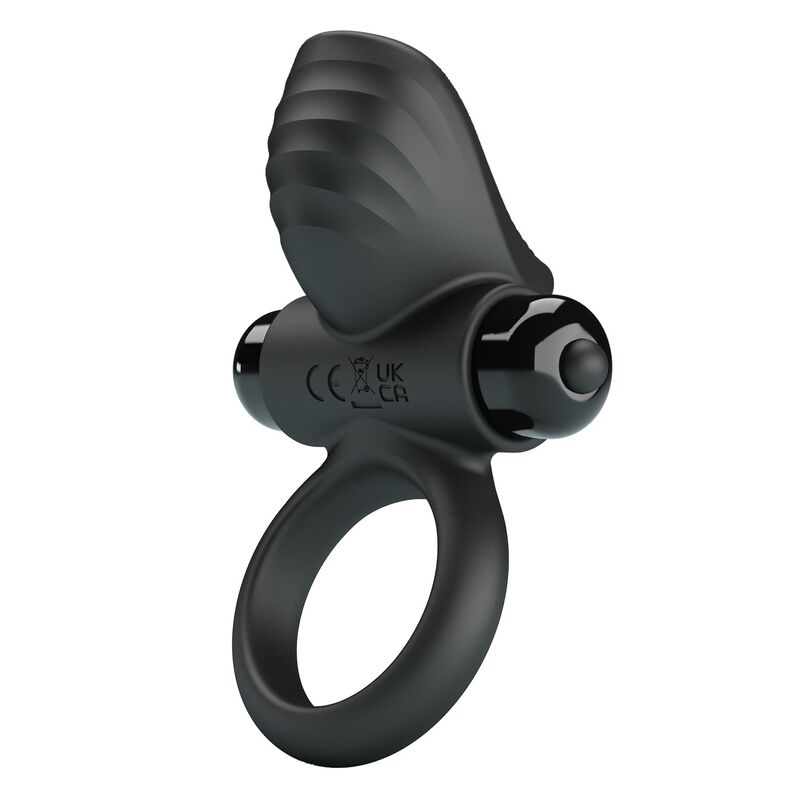 Anello vibrante per pene Adrien 10 funzioni nero di Pretty Love
