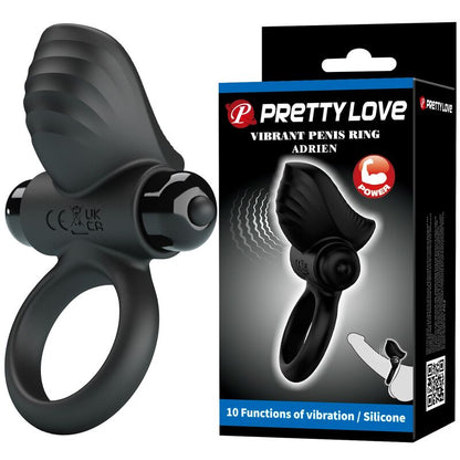 Anello vibrante per pene Adrien 10 funzioni nero di Pretty Love, immagine 11