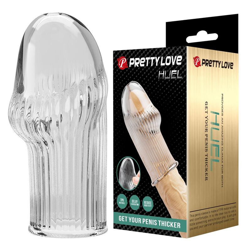 Pompa per pene Huel penis sleeve per un pene più spesso e trasparente di Pretty Love