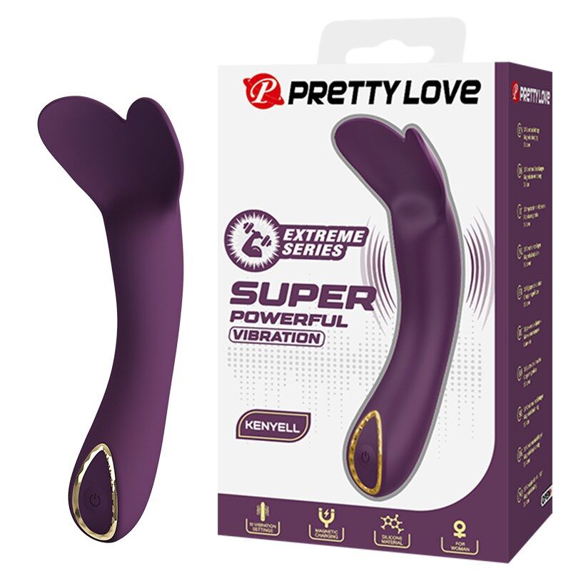 Vibratore ricaricabile Kenyell 10 funzioni viola di Pretty Love