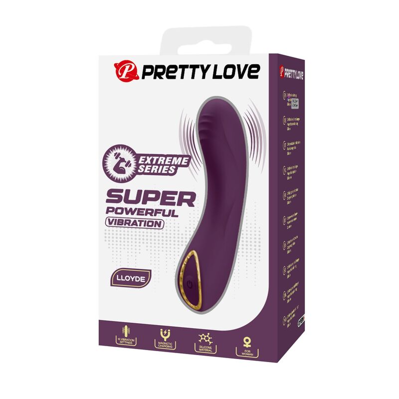Vibratore ricaricabile Lloyde 10 funzioni viola di Pretty Love, immagine 3