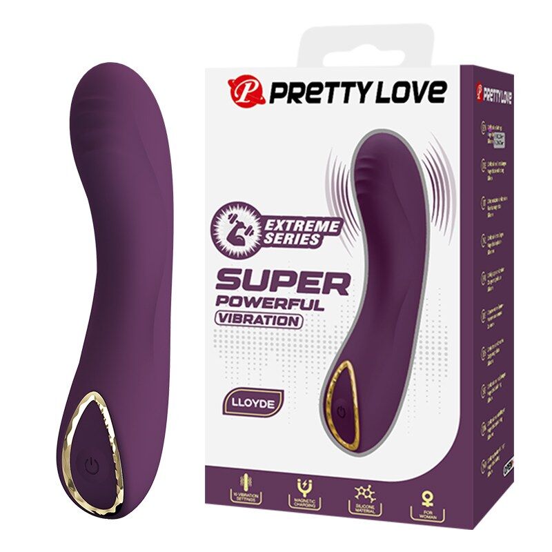 Vibratore ricaricabile Lloyde 10 funzioni viola di Pretty Love