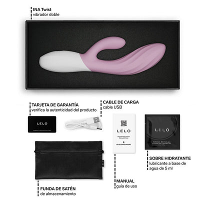 Vibratore a coniglio per il Ina twist doppio punto g e il clitoride rosa di Lelo, immagine 6