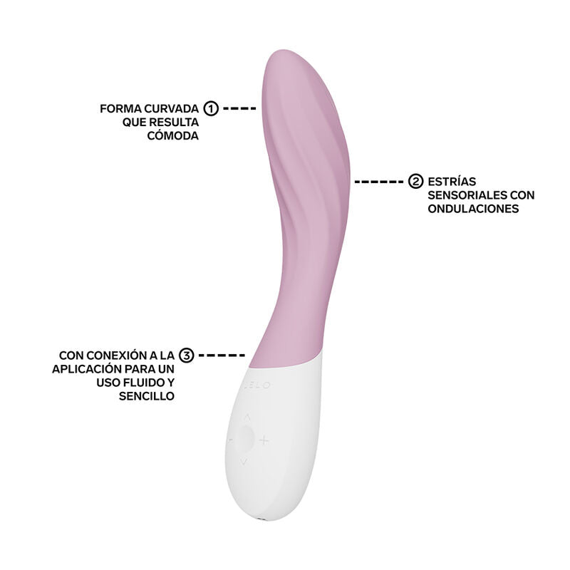 Vibratore per il Mona twist punto g ricaricabile e controllabile tramite APP, colore lavanda di Lelo, immagine 3