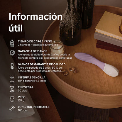 Vibratore per il Mona twist punto g ricaricabile e controllabile tramite APP, colore lavanda di Lelo, immagine 6
