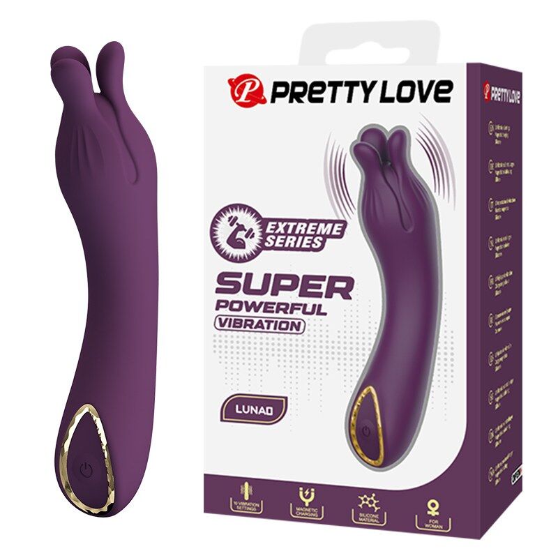 Vibratore ricaricabile Lunao 10 funzioni viola di Pretty Love