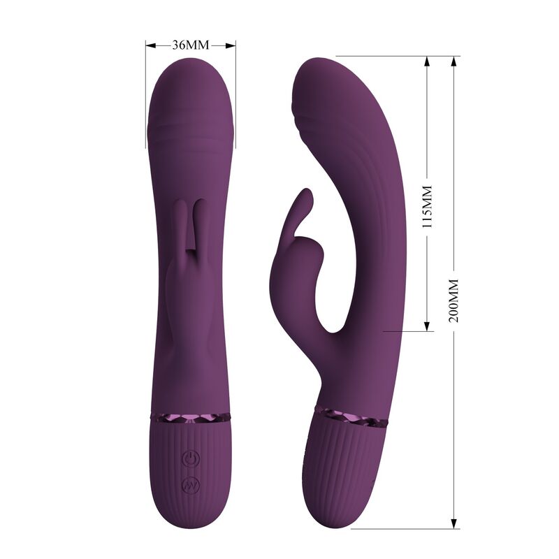 Vibratore a forma di coniglio Rocco ricaricabile 10 funzioni viola di Pretty Love, immagine 10