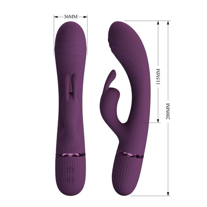 Vibratore a forma di coniglio Rocco ricaricabile 10 funzioni viola di Pretty Love, immagine 10
