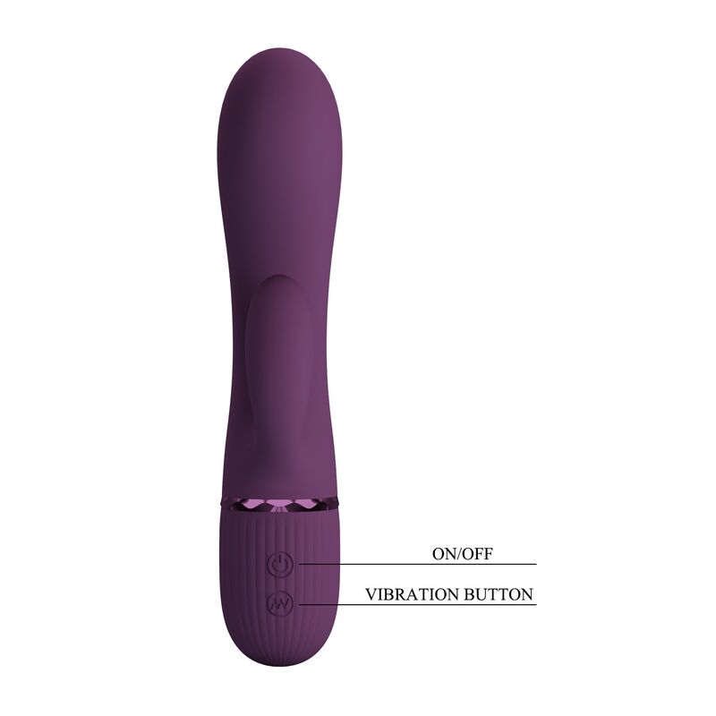 Vibratore a forma di coniglio Margie ricaricabile 10 funzioni viola di Pretty Love, immagine 4