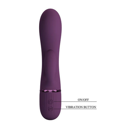 Vibratore a forma di coniglio Margie ricaricabile 10 funzioni viola di Pretty Love, immagine 4