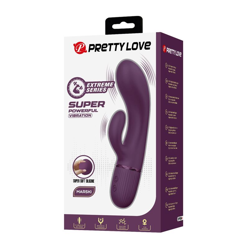 Vibratore a forma di coniglio Margie ricaricabile 10 funzioni viola di Pretty Love, immagine 3