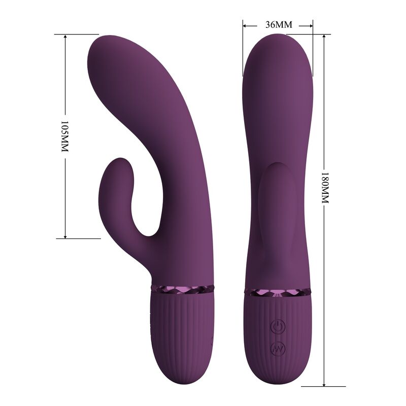 Vibratore a forma di coniglio Margie ricaricabile 10 funzioni viola di Pretty Love, immagine 8