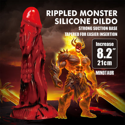 Dildo fantasy Minotauro con ventosa 21 cm Ø 5 cm rosso e nero di Power Monsters, immagine 7