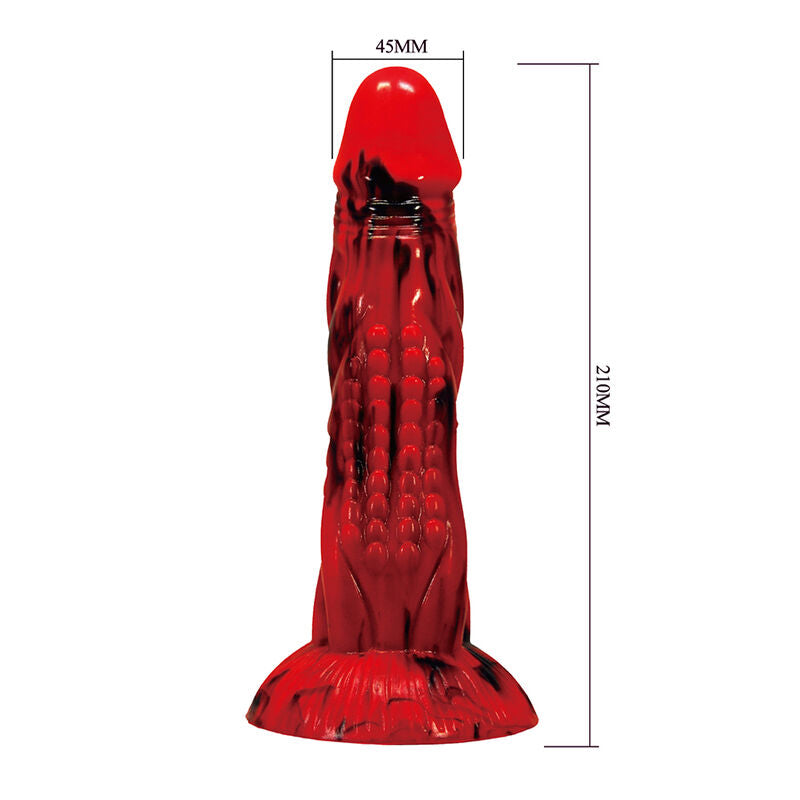 Dildo fantasy Minotauro con ventosa 21 cm Ø 5 cm rosso e nero di Power Monsters, immagine 5