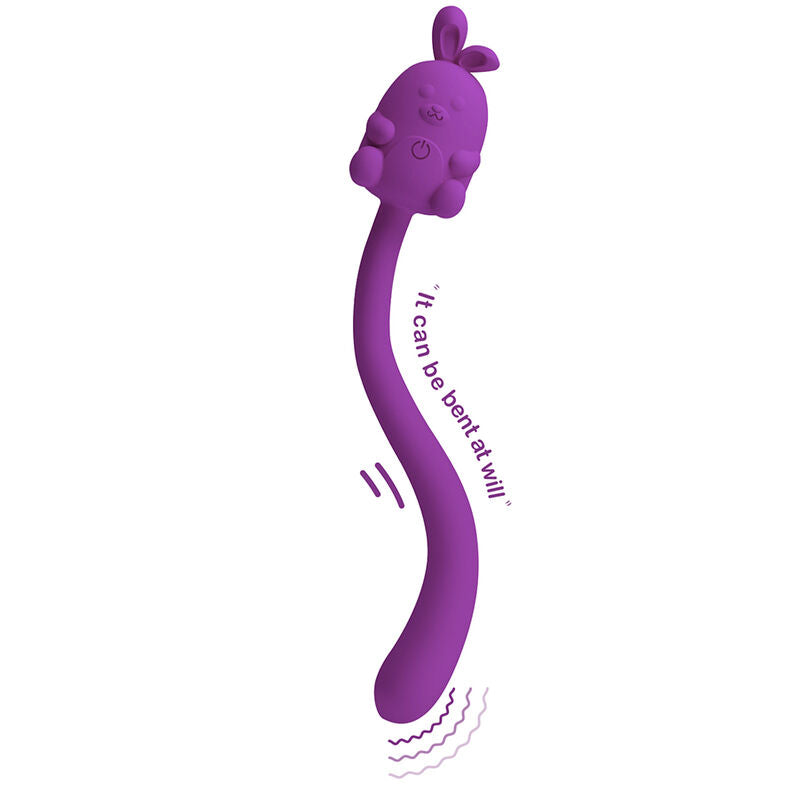 Vibratore flessibile a forma di coniglietto, ricaricabile tramite USB, viola di Pretty Love, immagine 5