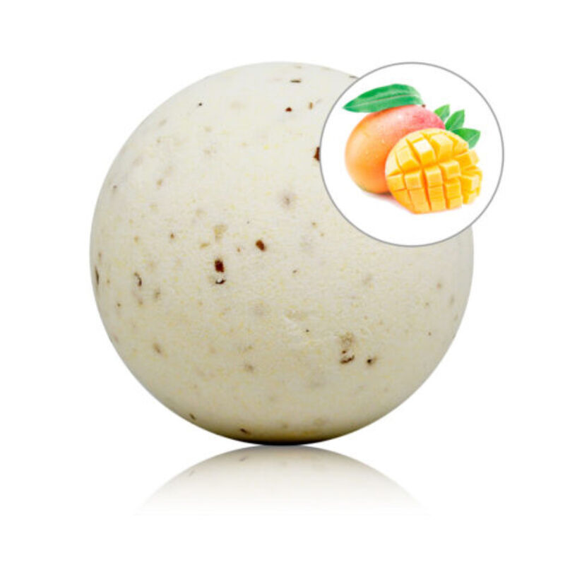 Bomba da bagno profumata al mango con petali di rosa di Taloka