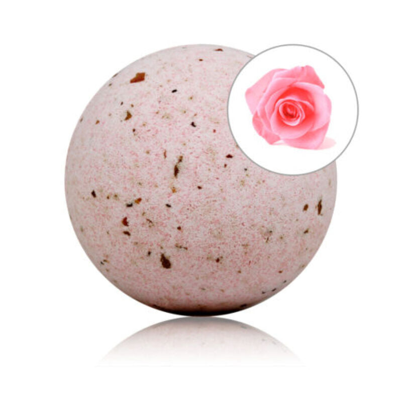 Bomba da bagno profumata alla rosa con petali di rosa di Taloka