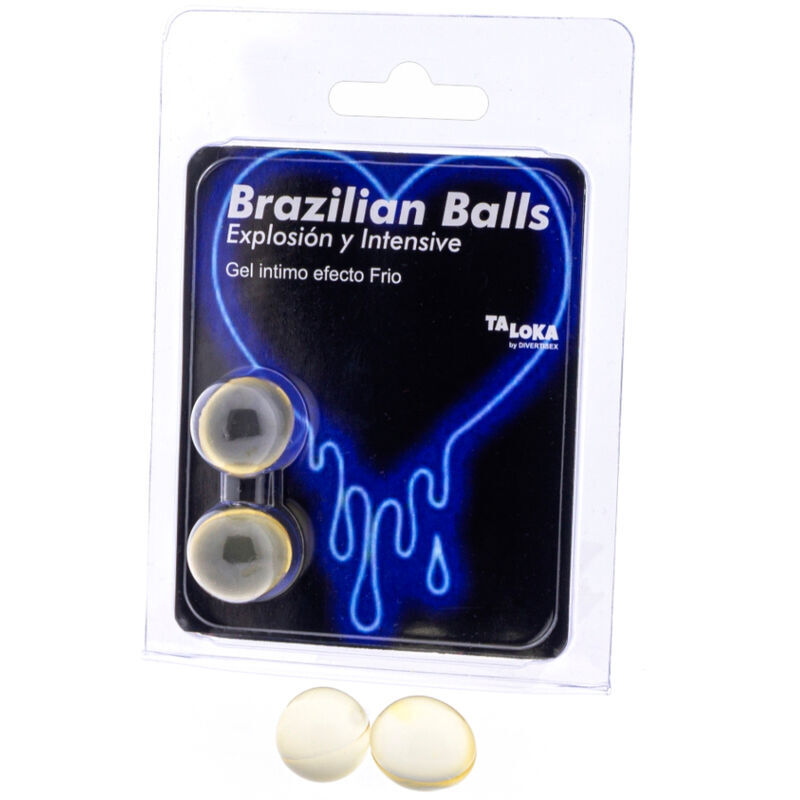 Sfere 2 brasiliane gel emozionante effetto freddo e vibrazione di Taloka