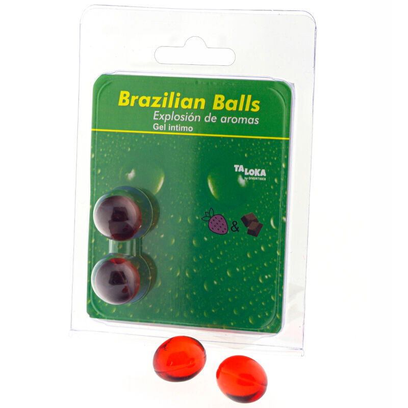 Sfere 2 brasiliane gel intimo fragola e cioccolato di Taloka