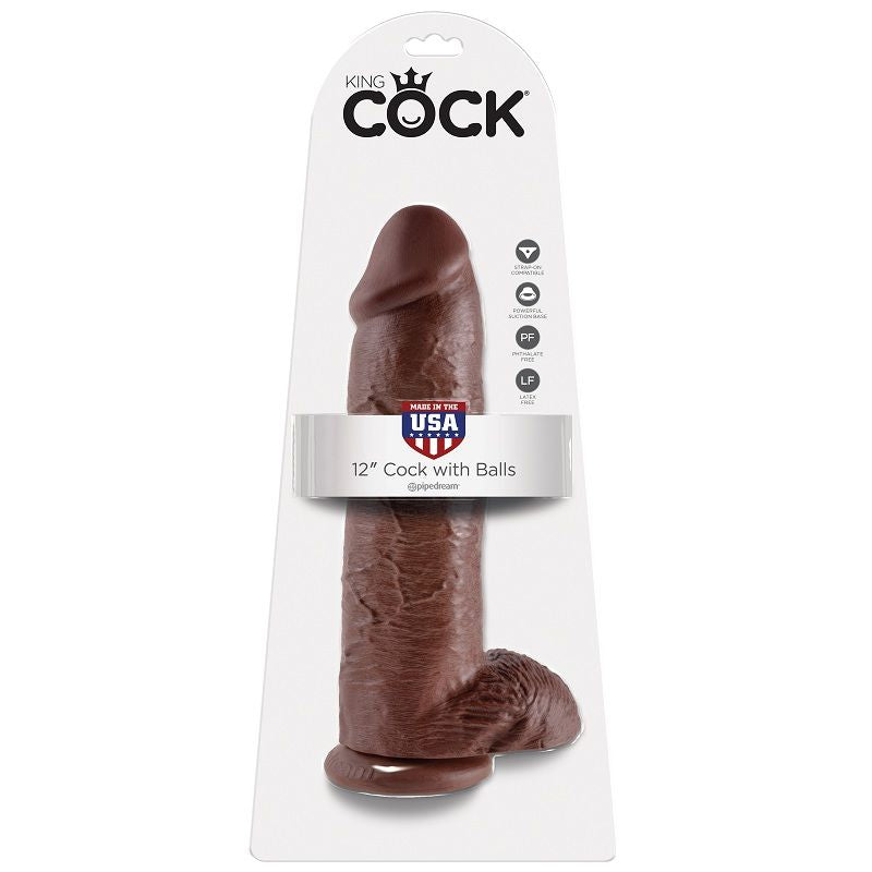 Dildo marrone con sfere 30.48 cm, immagine 5