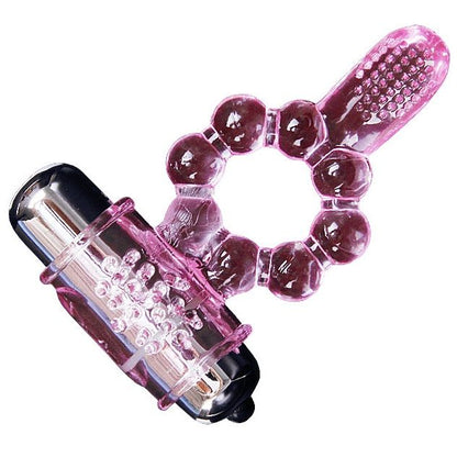 Anello in silicone 10 ritmi di lingua con vibrazione rosa di Baile, immagine 5