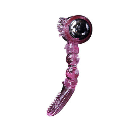 Anello in silicone 10 ritmi di lingua con vibrazione rosa di Baile, immagine 7