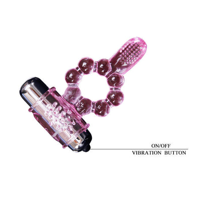 Anello in silicone 10 ritmi di lingua con vibrazione rosa di Baile, immagine 9