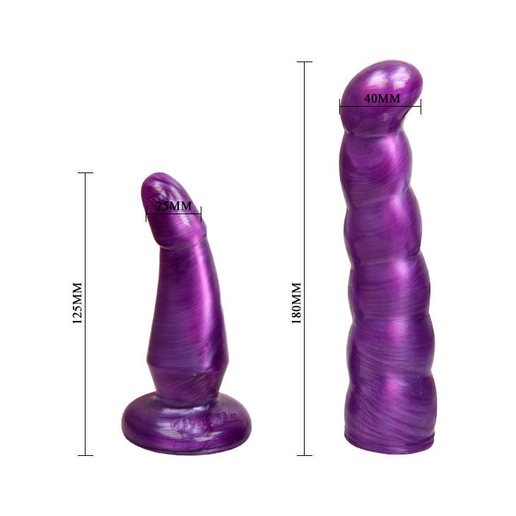 Masturbatore maschile pettorina anale e vaginale femminile lilla punto g 17 cm di Baile, immagine 7