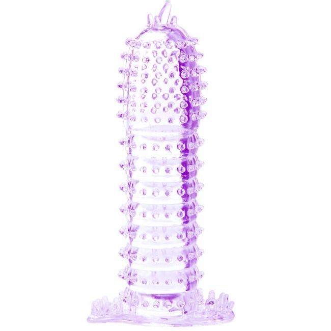 Guaina per pene con punti di stimolazione viola 14 cm di Baile, immagine 5