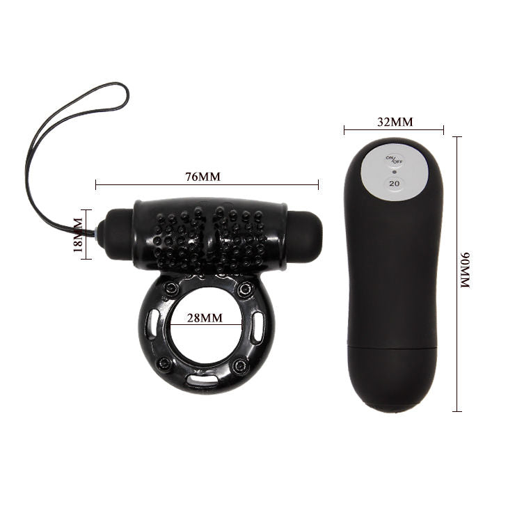 Ovetto vibrante telecomando ring nero 20v di Baile, immagine 4
