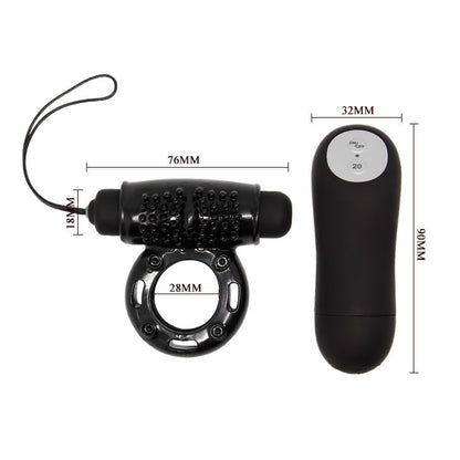 Ovetto vibrante telecomando ring nero 20v di Baile, immagine 4