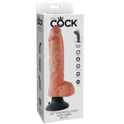 Dildo vibrante con testicoli 25.5 cm colore naturale, immagine 2