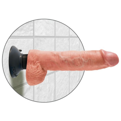 Dildo vibrante con testicoli 25.5 cm colore naturale, immagine 4