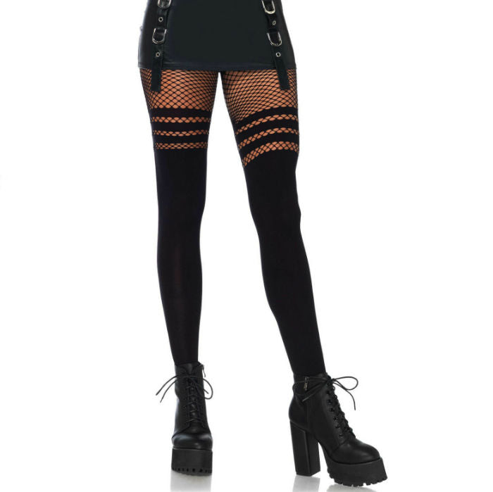 Collant con righe Fisnhet di Leg Avenue