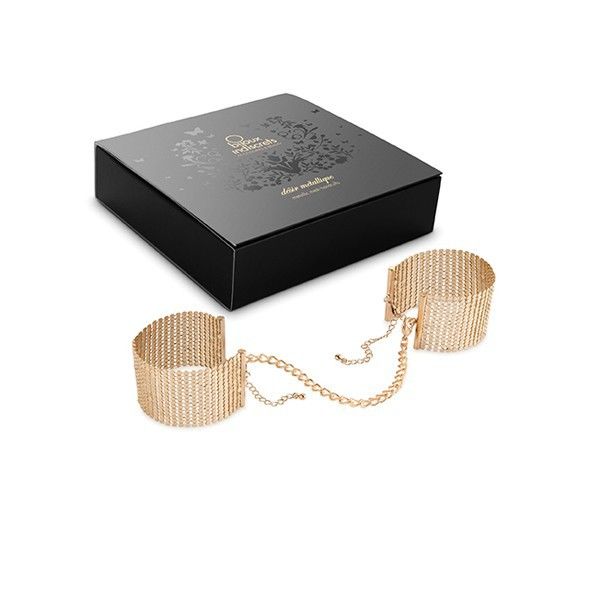 Manette in rete di metallo Dãsir Mãtallique dorato di Bijoux Indiscrets, immagine 4