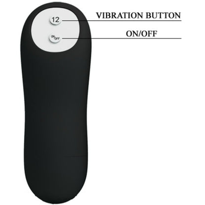 Plug anale in silicone forma del pene e 12 modalità di vibrazione nero di Pretty Love, immagine 5