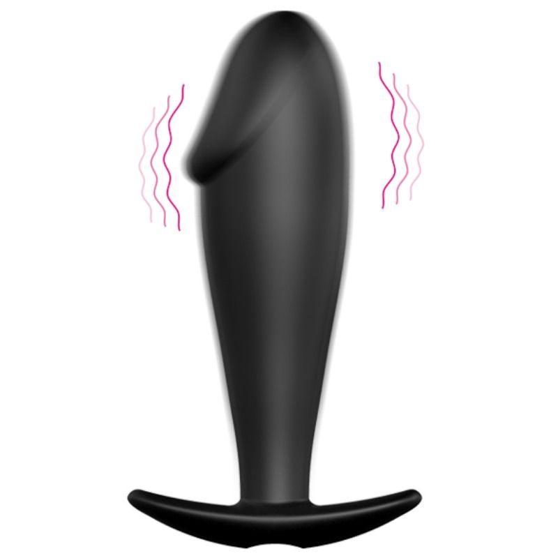 Plug anale in silicone forma del pene e 12 modalità di vibrazione nero di Pretty Love, immagine 9