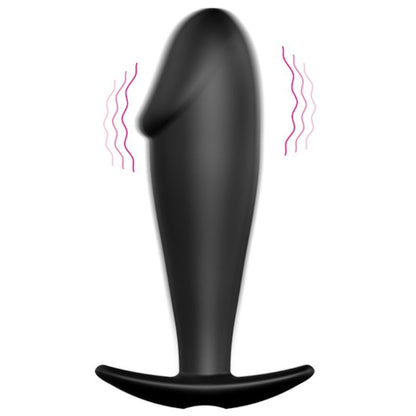 Plug anale in silicone forma del pene e 12 modalità di vibrazione nero di Pretty Love, immagine 9
