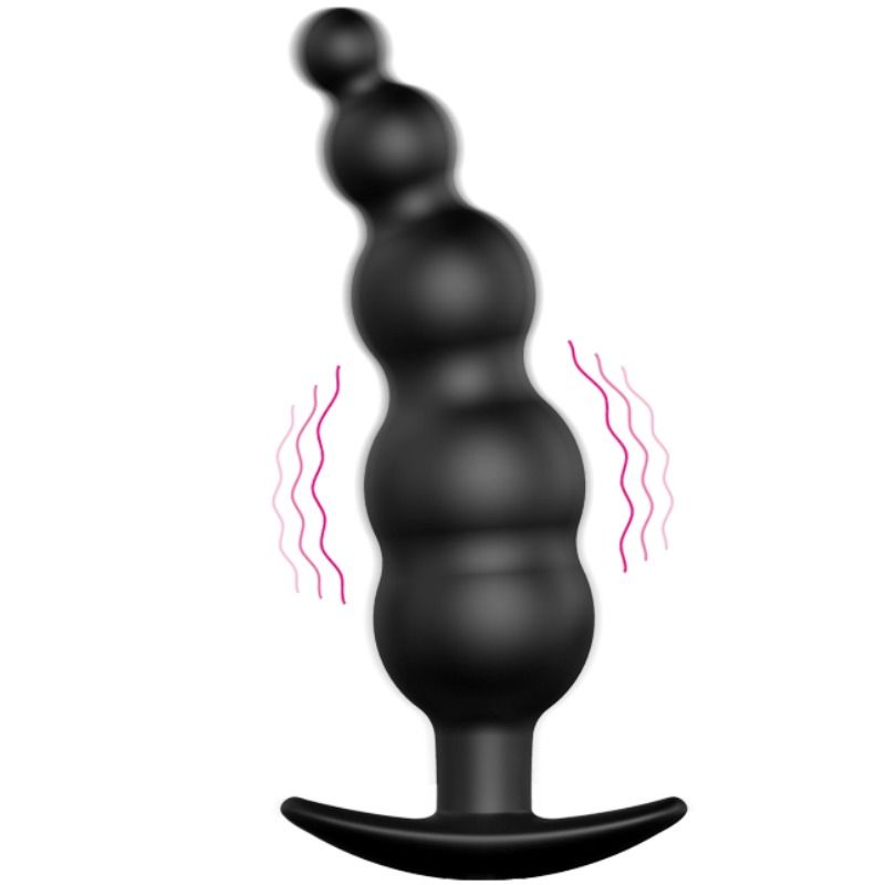 Plug anale in silicone extra stimolazione e 12 modalità di vibrazione nero di Pretty Love, immagine 8
