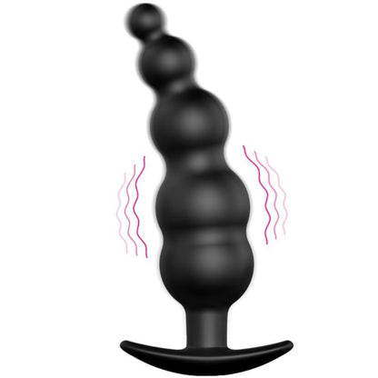 Plug anale in silicone extra stimolazione e 12 modalità di vibrazione nero di Pretty Love, immagine 8