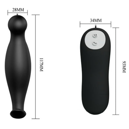 Plug anale in silicone 12 modalità di vibrazione nero di Pretty Love, immagine 4