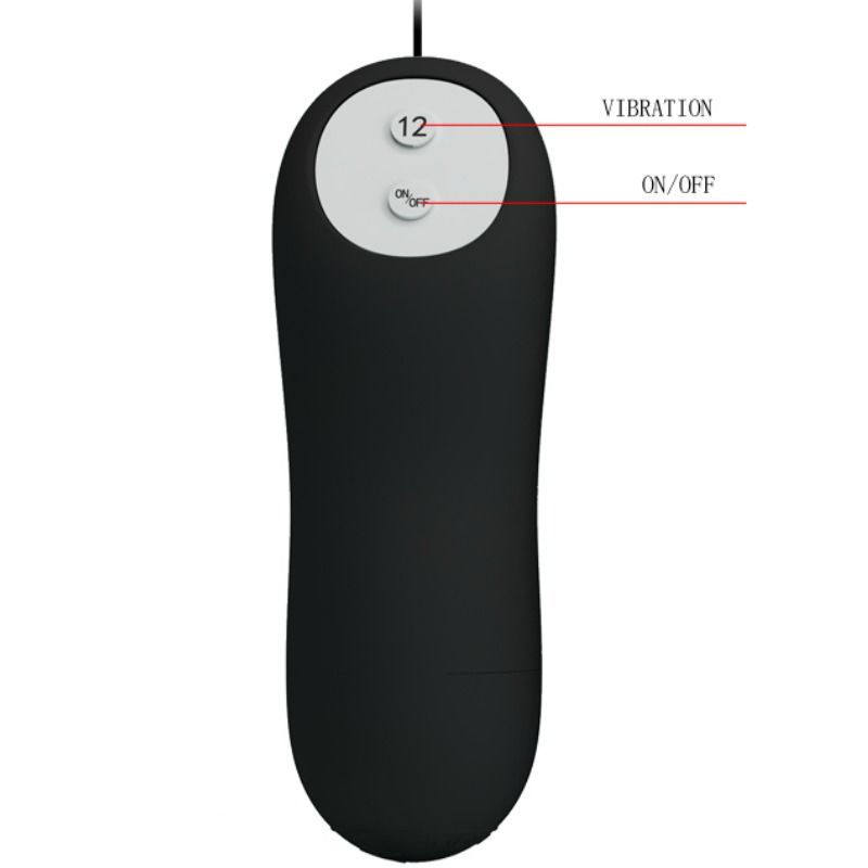 Plug anale in silicone 12 modalità di vibrazione nero di Pretty Love, immagine 5