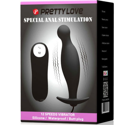 Plug anale in silicone 12 modalità di vibrazione nero di Pretty Love, immagine 7