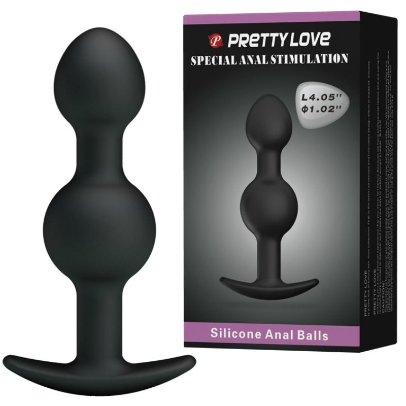 Sfere anali in silicone per stimolazione speciale 10.3 cm nero di Pretty Love, immagine 2