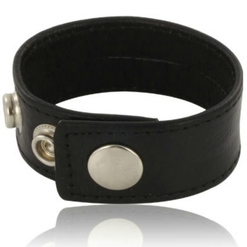 Cinturino per pene in pelle nera regolabile di Leather Body