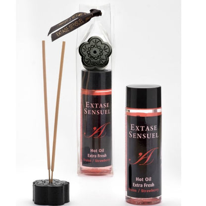 Olio da massaggio con effetto fragola extra fresco 100 ml di Extase Sensual, immagine 2