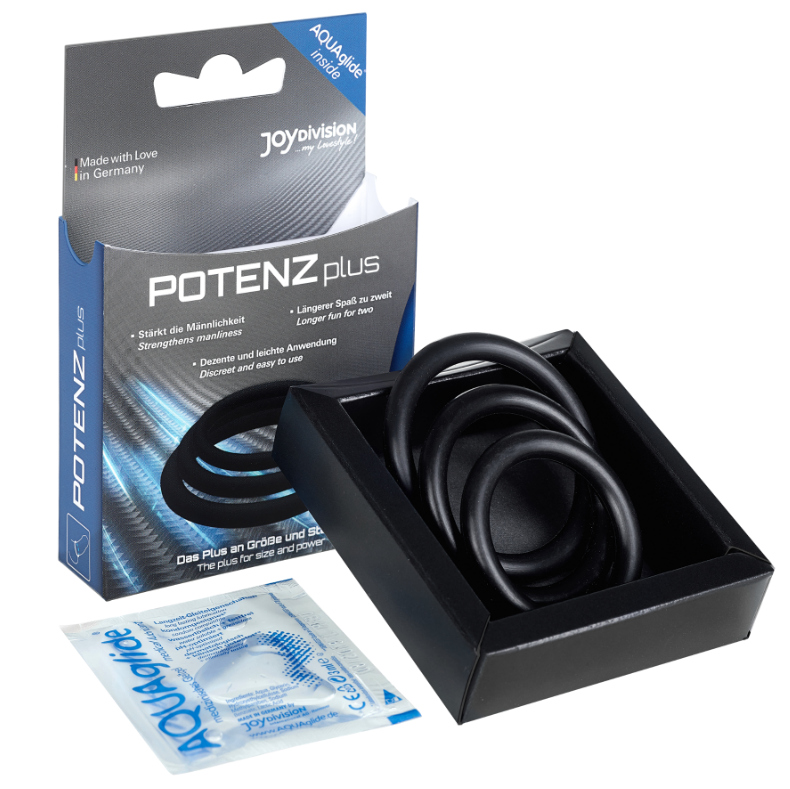 Set Plus 3 anelli nero - S, M, L di Joydivision Potenzduo, immagine 2