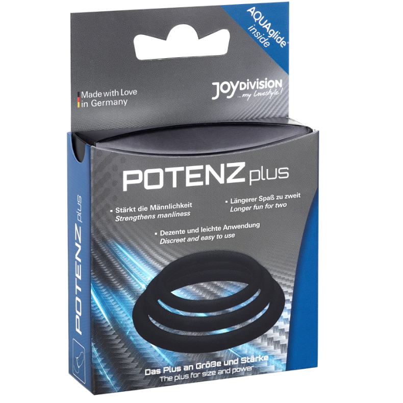 Set Plus 3 anelli nero - S, M, L di Joydivision Potenzduo, immagine 3