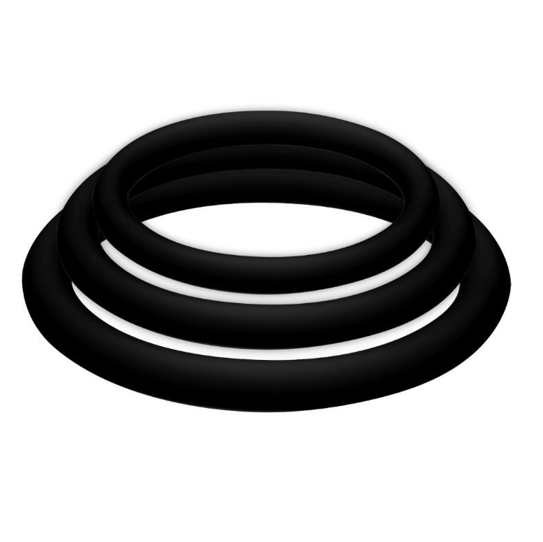 Set Plus 3 anelli nero - S, M, L di Joydivision Potenzduo